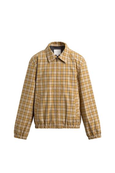 REGULAR FIT CHECK JACKET - Ecru/Yellow by Zara
