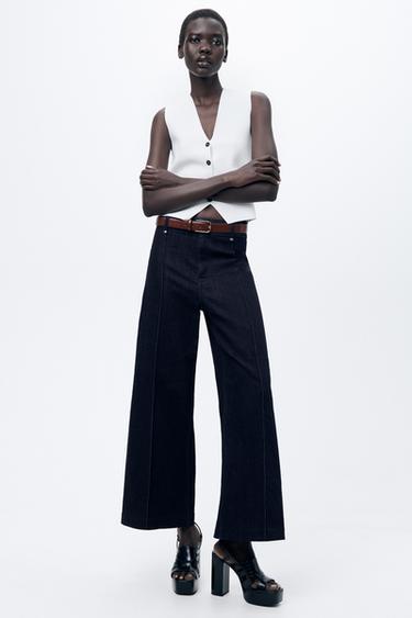 LEATHER BELT WITH SQUARE BUCKLE - Brown by Zara - Image 0