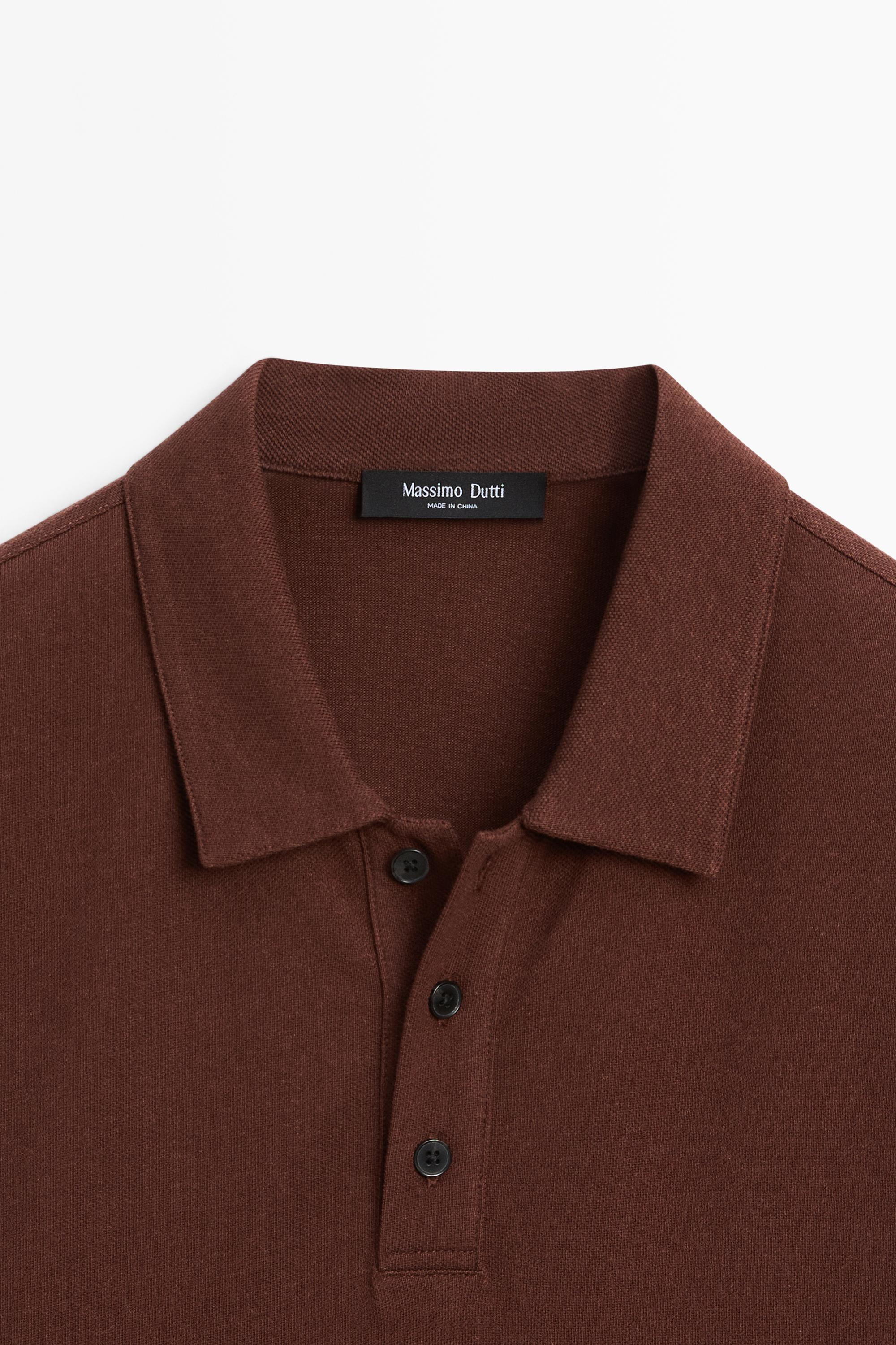 Polo micro-texturé en coton mélangé