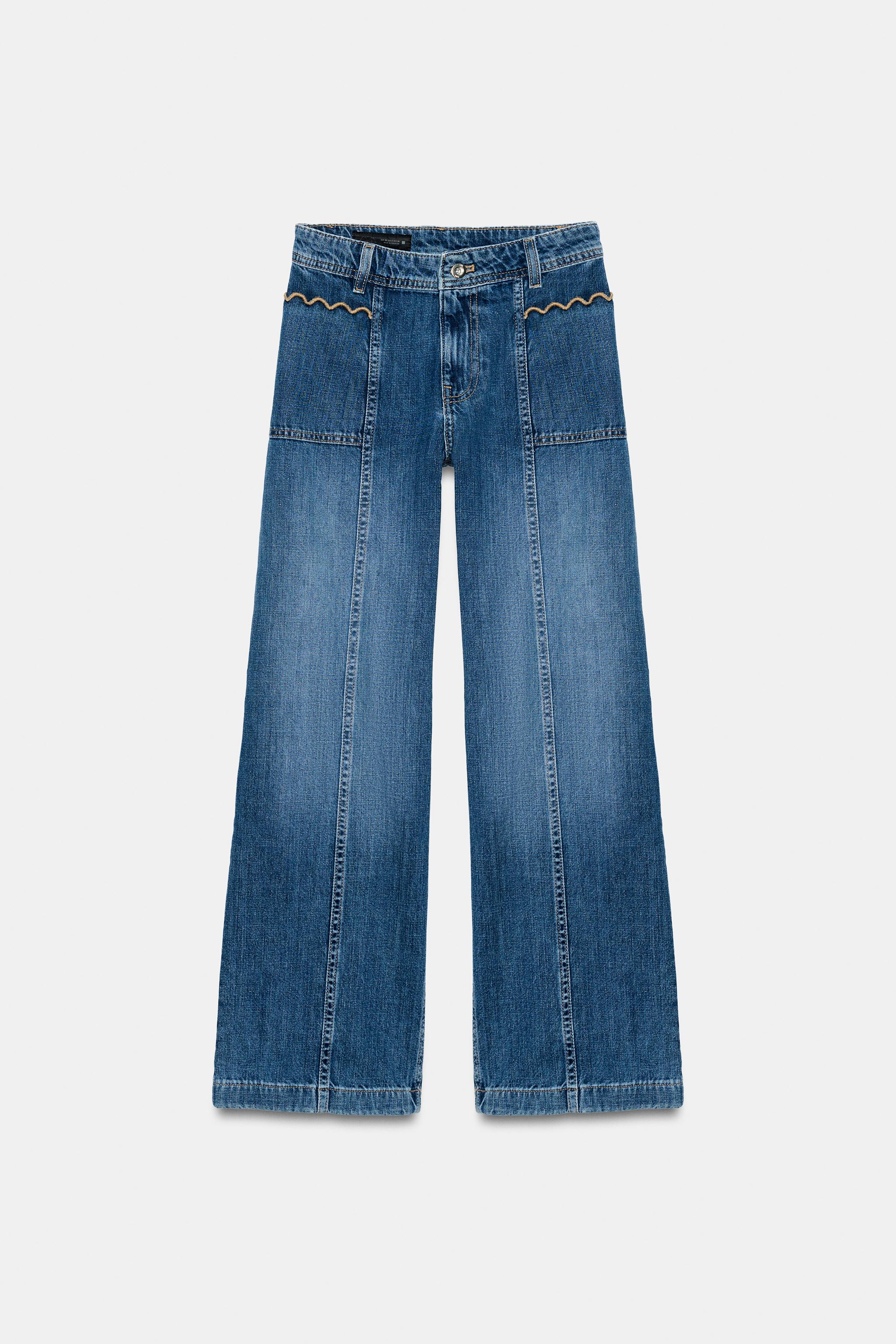 Z1975 DİKİŞ DETAYLI YÜKSEK BEL CULOTTE JEAN - Görsel 7