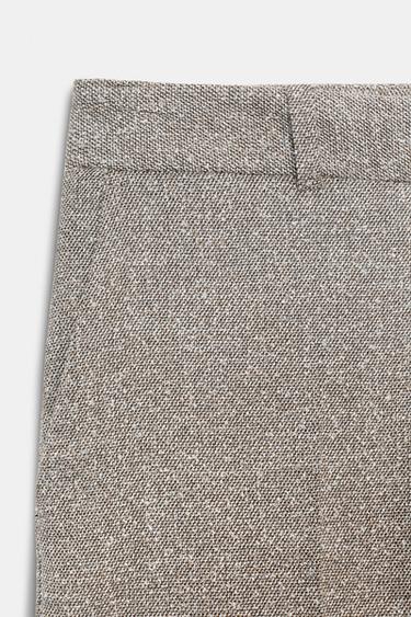 TEXTURED RUSTIC STRAIGHT-LEG TROUSERS - Light sand by Zara - Image 7