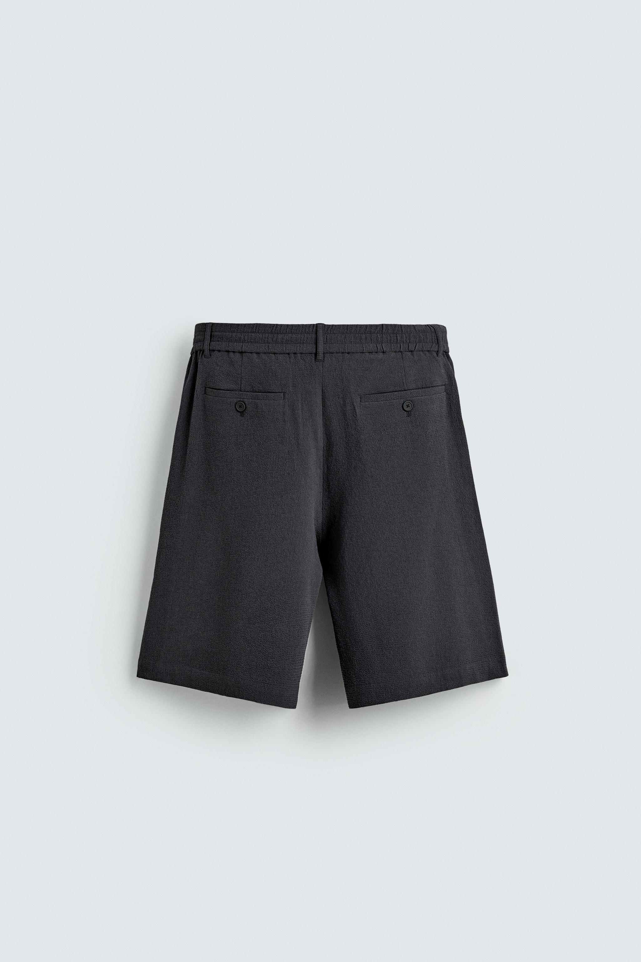 BERMUDA TEXTURÉE IRRÉGULIÈRE À PLIS