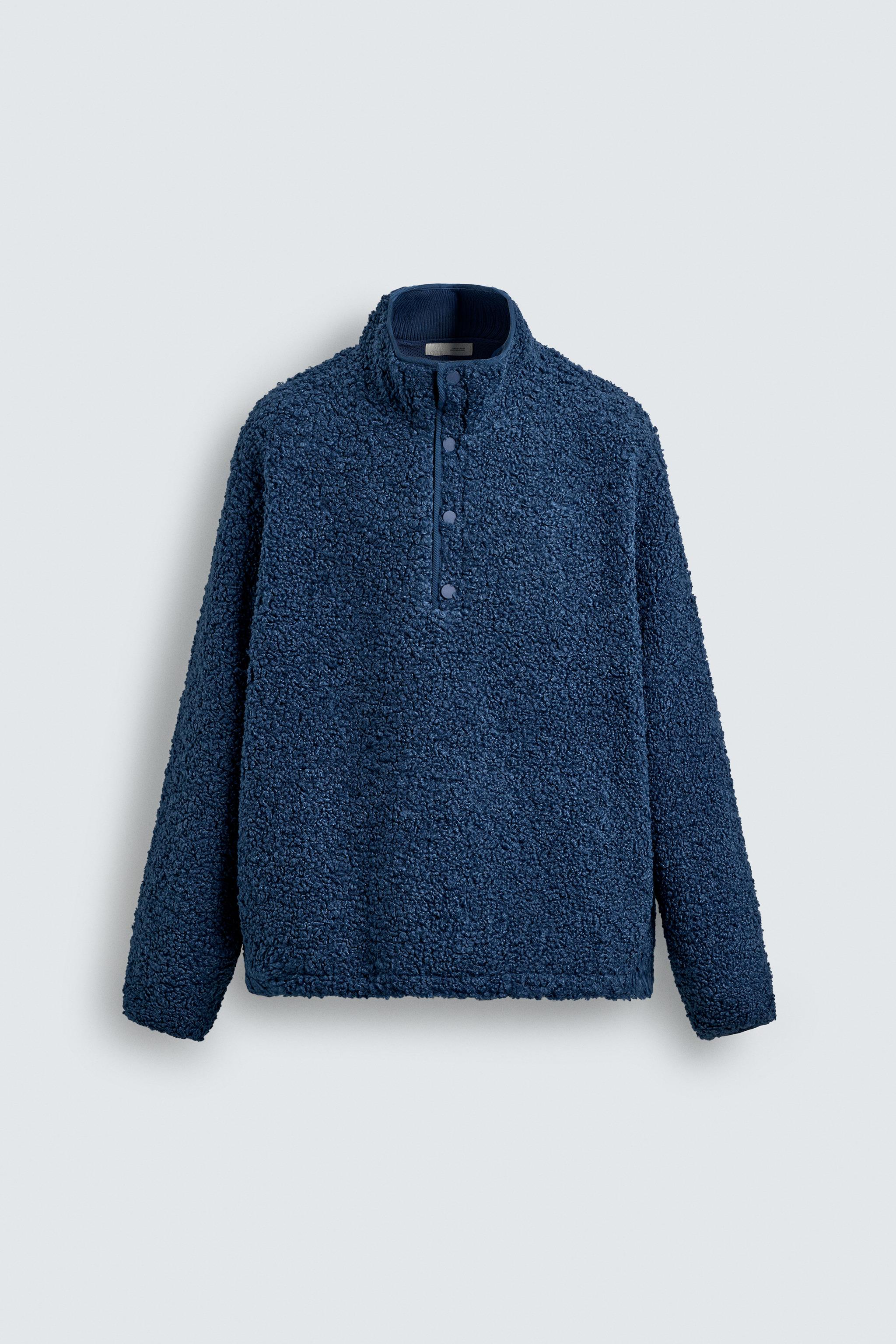 フリースフェイクファースウェットシャツ - ブルー | ZARA Japan / 日本