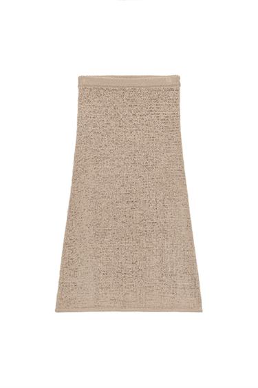 ÚPLETOVÁ MIDI SUKŇA - Piesková/Hnedá zn. Zara