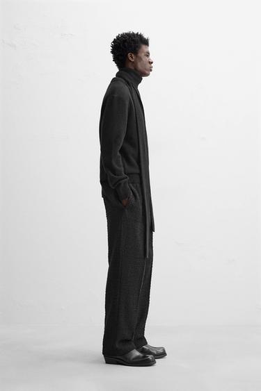 PANTALON COUPE DROITE STRUCTURÉ - Noir de Zara - Image 3