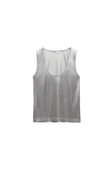 METALLIC KNIT TOP