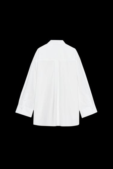 Zara ZW COLLECTION POPLIN SHIRT - White