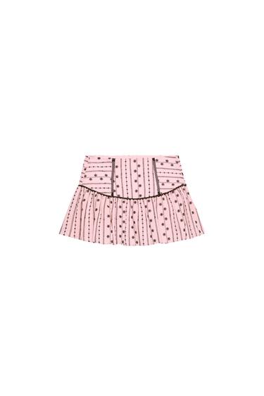 FALDA PANTALÓN BORDADOS - Rosa de Zara