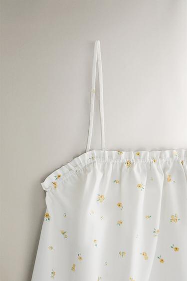 TOP COTON FLEURS - Blanc de Zara - Image 2