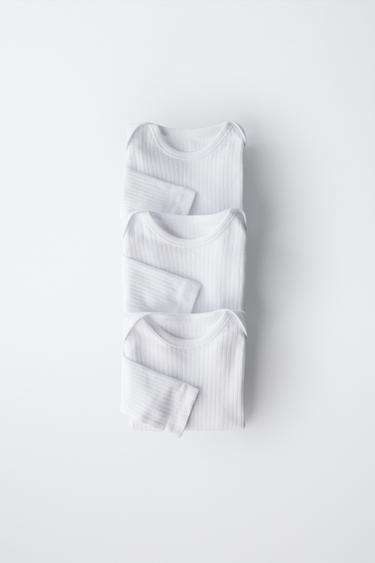 3ER-PACK BODYS MIT RUNDHALS - Weiß von Zara - Bild 0
