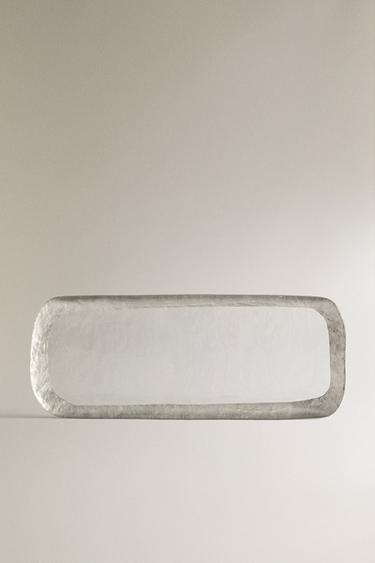 RELIÉFNÍ SKLENĚNÁ MÍSA SE STŘÍBRNÝM OKRAJEM - Stříbrná od Zara - Obrázek 0