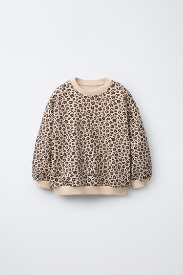 SUDADERA ESTAMPADO ANIMAL PRINT - Tostado de Zara - Imagen 0