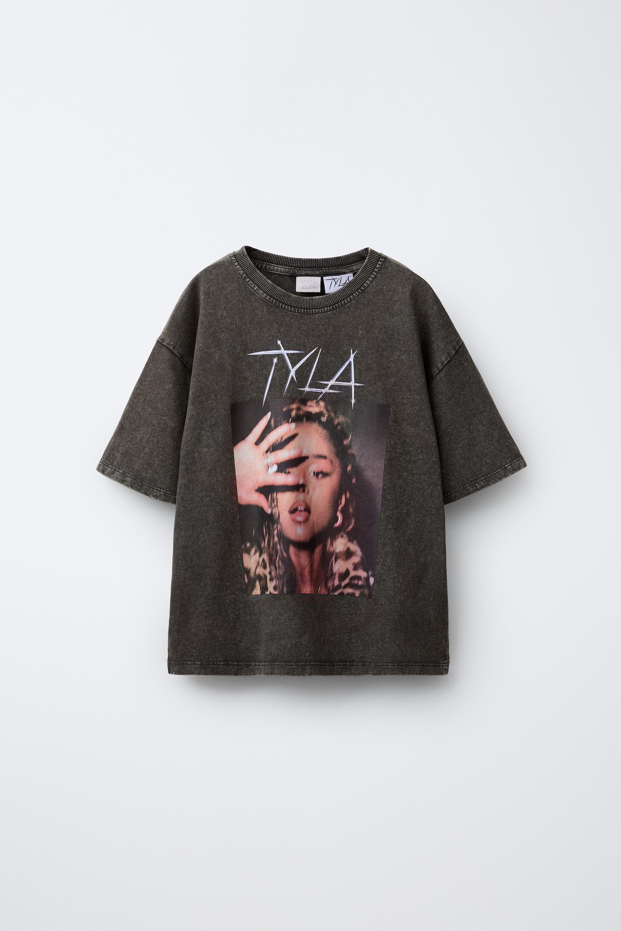 ウォッシュドエフェクト TYLA © Tシャツ - カーボングレー