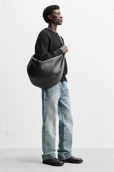 LEATHER SHOULDER BAG - Black by Zara - Image 0