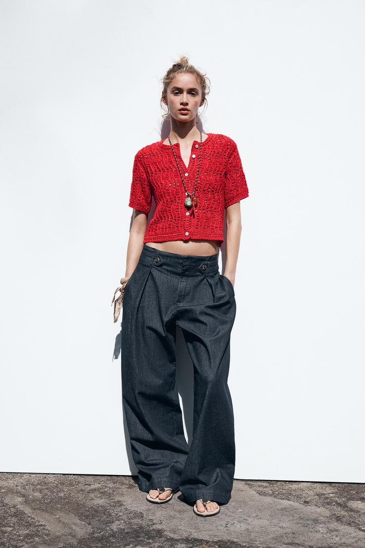 OPEN KNIT CARDIGAN Red ZARA New Zealand