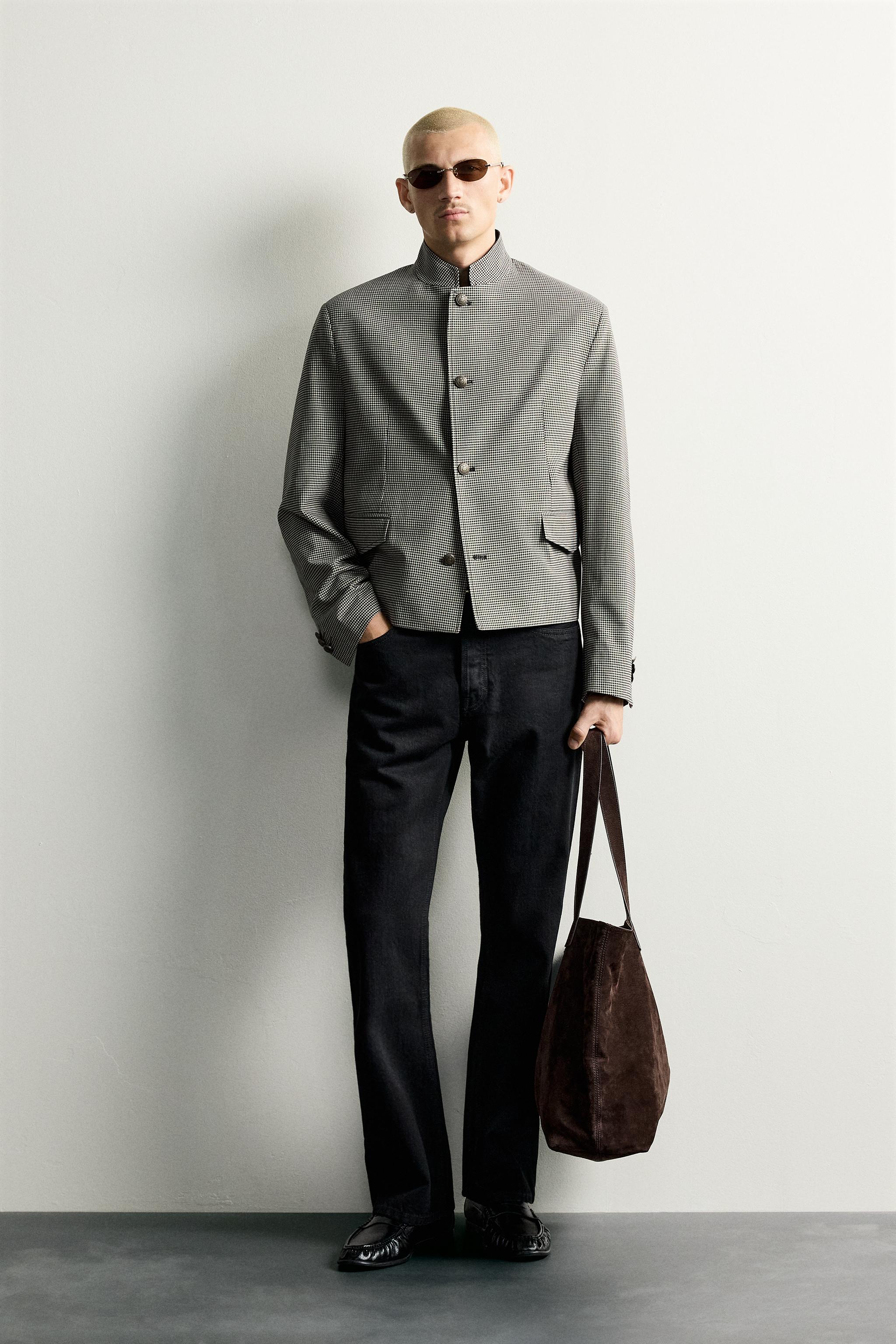 VESTE COURTE À CARREAUX