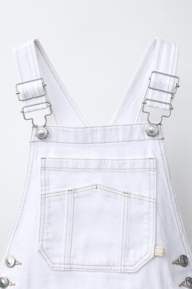 ROBE-SALOPETTE EN JEAN SURPIQÛRES CONTRASTANTES - Blanc de Zara - Image 2