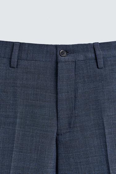 TEXTURED SUIT TROUSERS - Blue / Indigo by Zara - Image 7