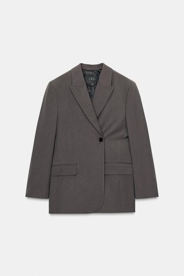 ZW COLLECTION OVERSIZE BLAZER - Dark grey by Zara - Image 3