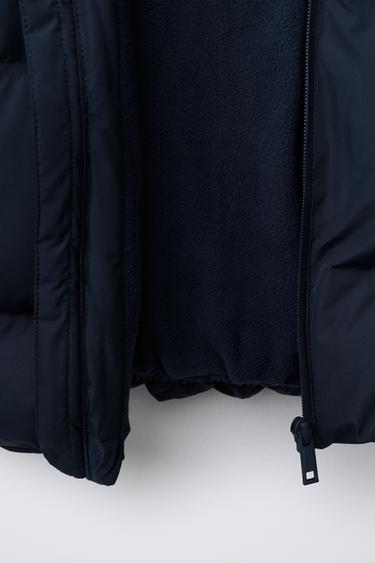 WATER-REPELLENT HOODED PADDED JACKET - Navy blue by Zara - Image 7