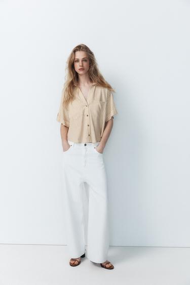 CAMISA CROP RAYAS - Arena de Zara - Imagen 0