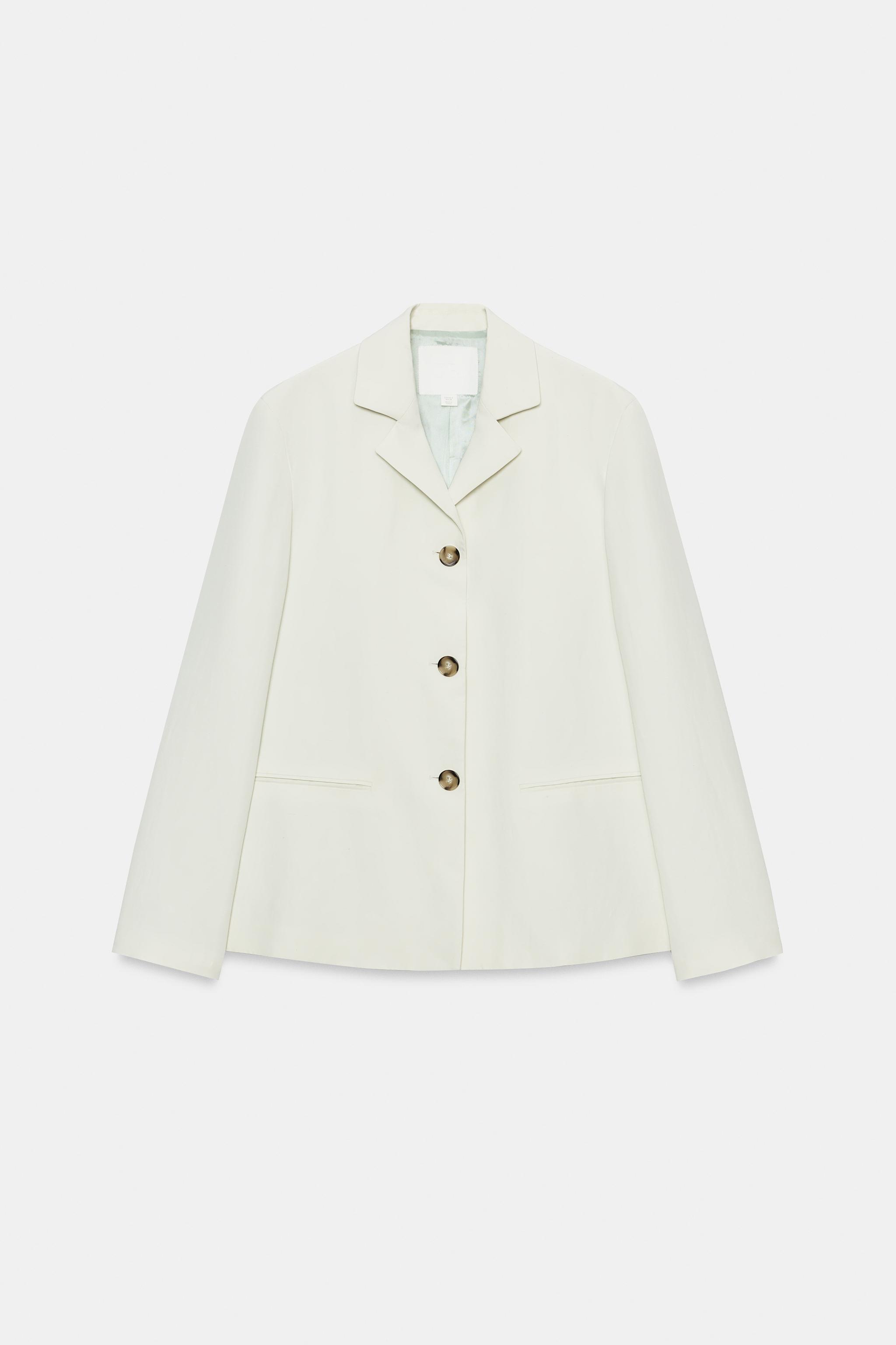 Zara ZW COLLECTION STRAIGHT LINEN BLAZER — фото 4