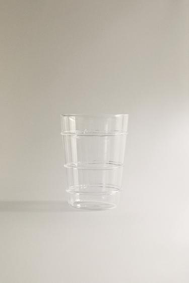 BOROSILICATE TUMBLER WITH LINES - 990 الخاص بـ Zara