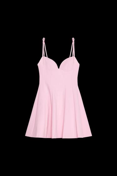 VESTIDO CORTO LAZOS - Rosa de Zara - Imagen 0