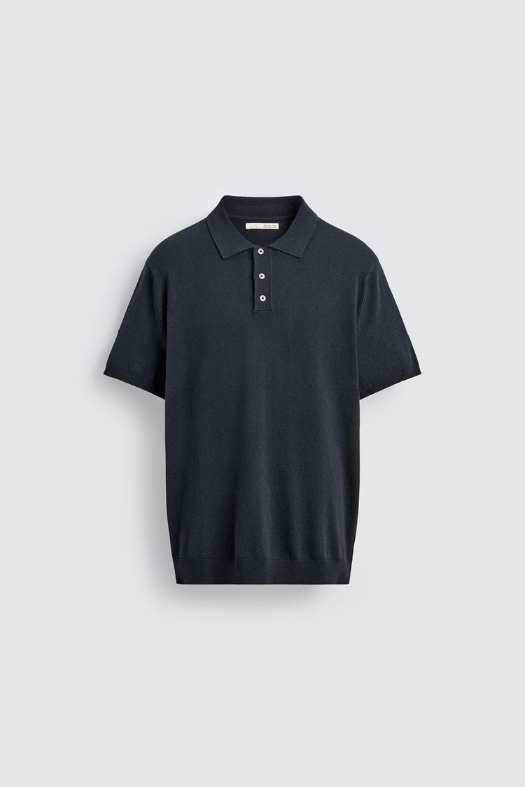 ZARA REGULAR FIT KNITTED POLO SHIRT