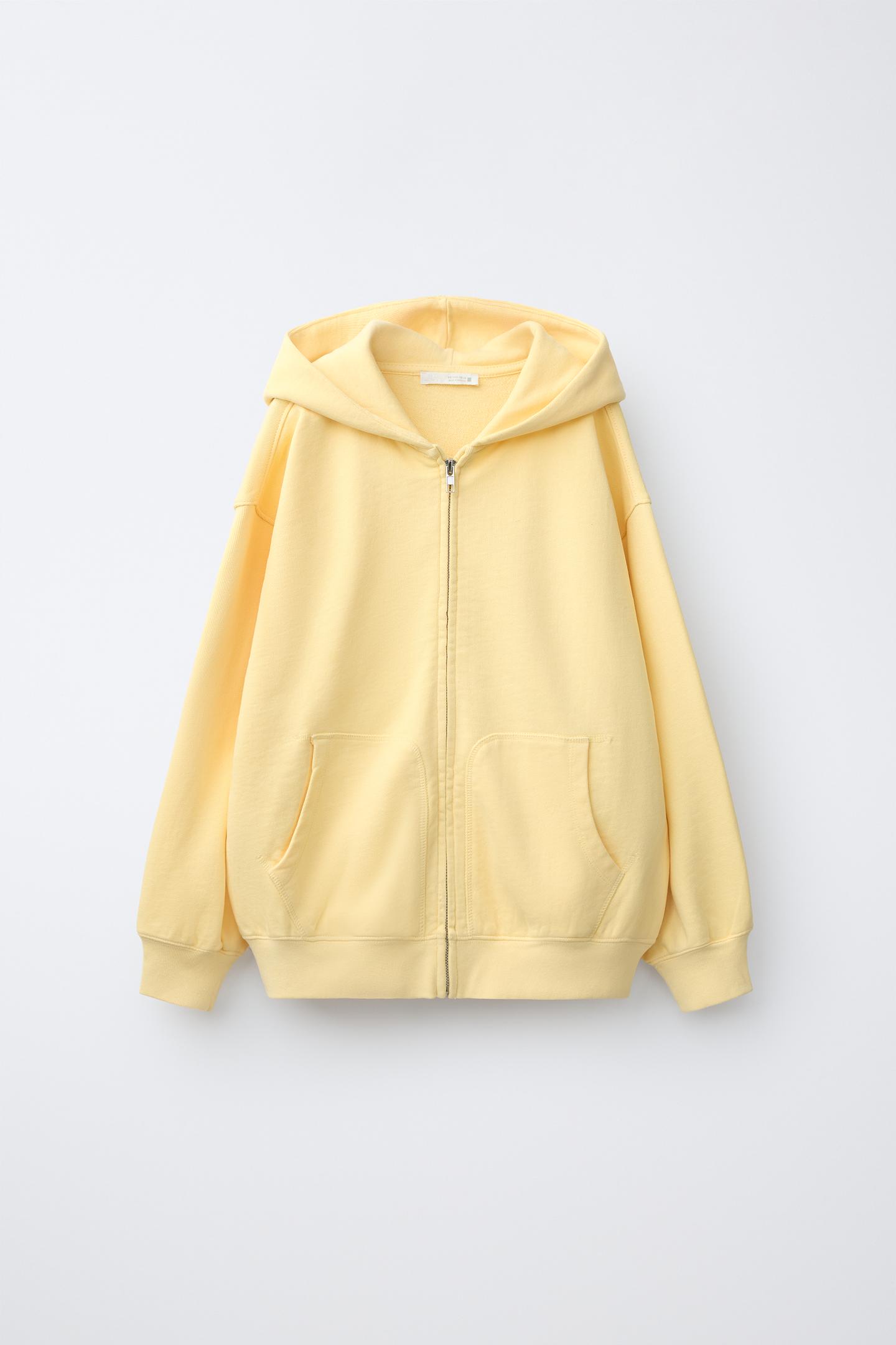 Детский комплект Zara Garment Dyed Hoodie and Balloon Pants Set, цвет: Светлый жёлтый — фото 2