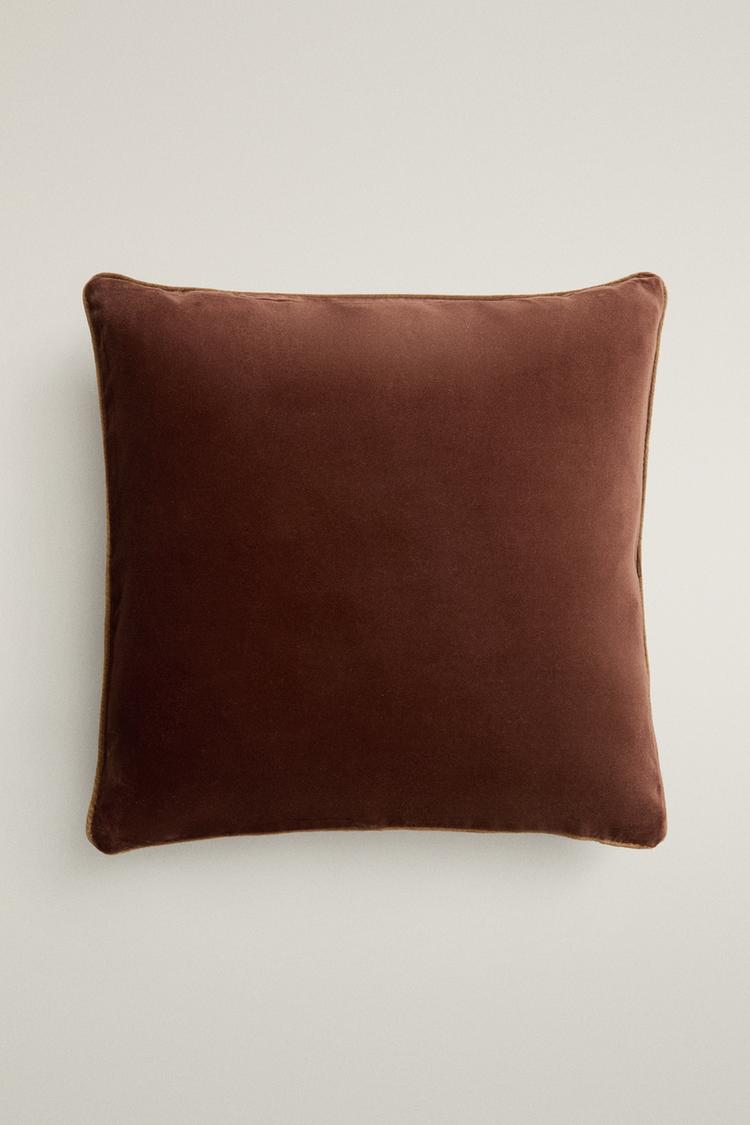 VELVET THROW PILLOW COVER — Brick