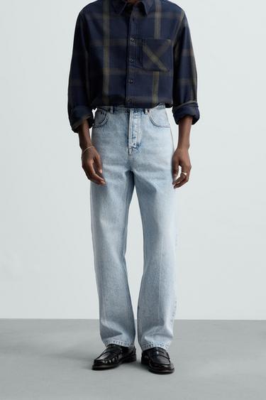 STRAIGHT-LEG ANKLE JEANS - Light blue by Zara