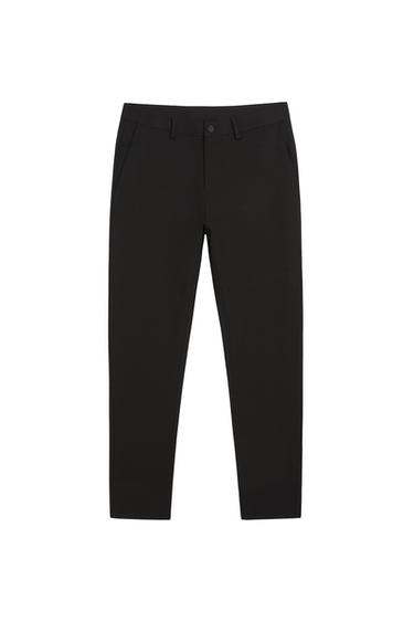 SLIM FIT HEATHERED TROUSERS