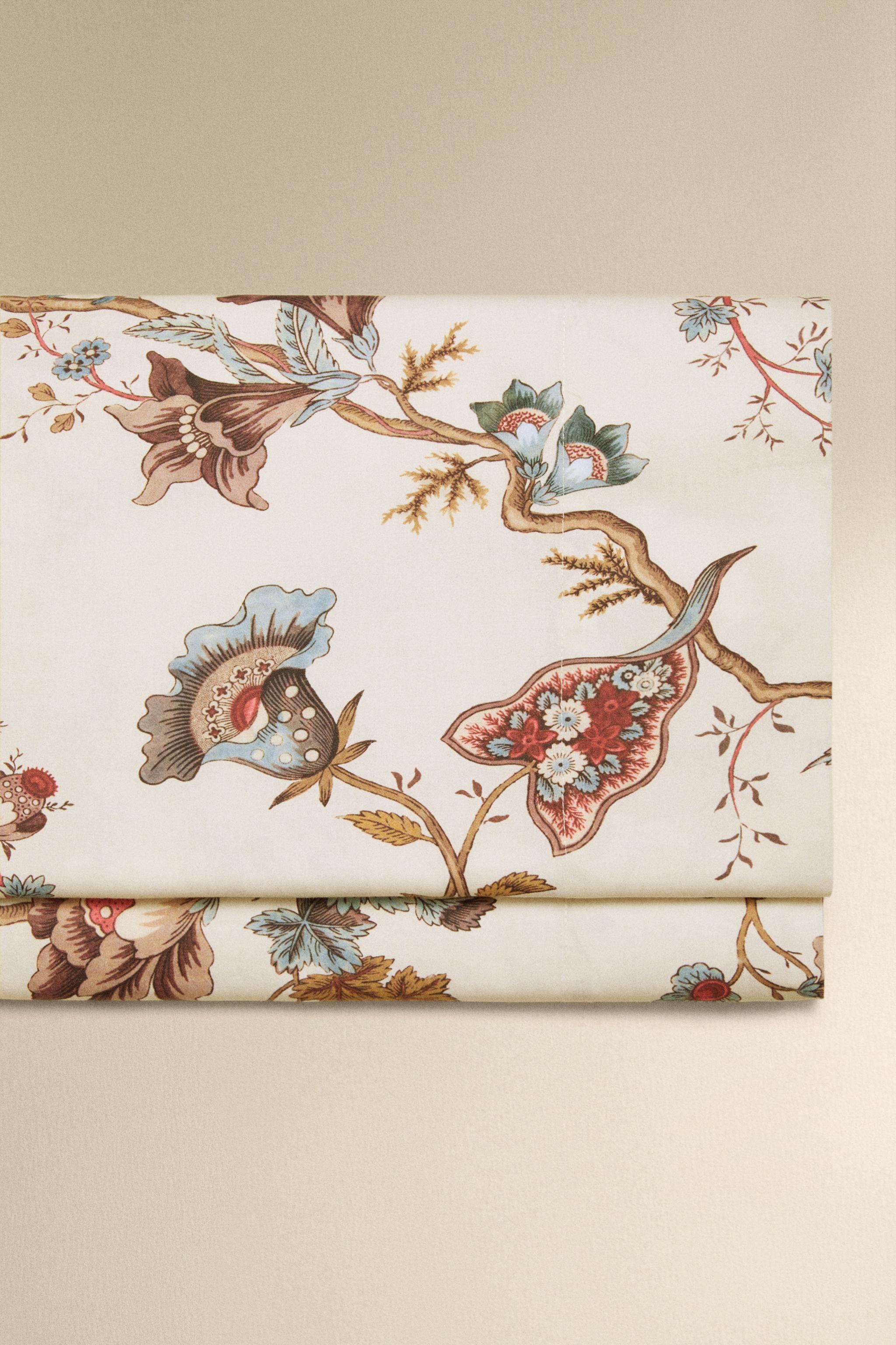 KATHARINE POLE FLORAL SATEEN FLAT SHEET - Oyster-white | ZARA