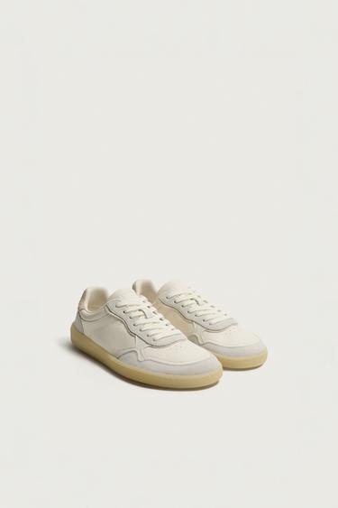 LEATHER BAREFOOT SNEAKERS — White 1