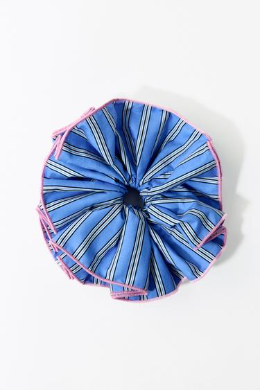MAXI CONTRAST STRIPE SCRUNCHIE - Blue by Zara