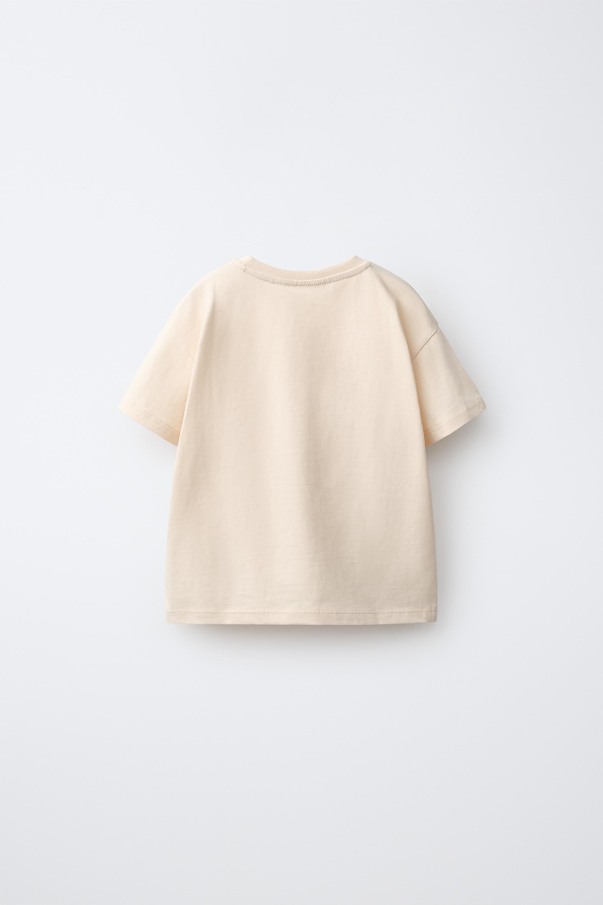 EMBROIDERED HEART PLAIN T-SHIRT — Vanilla