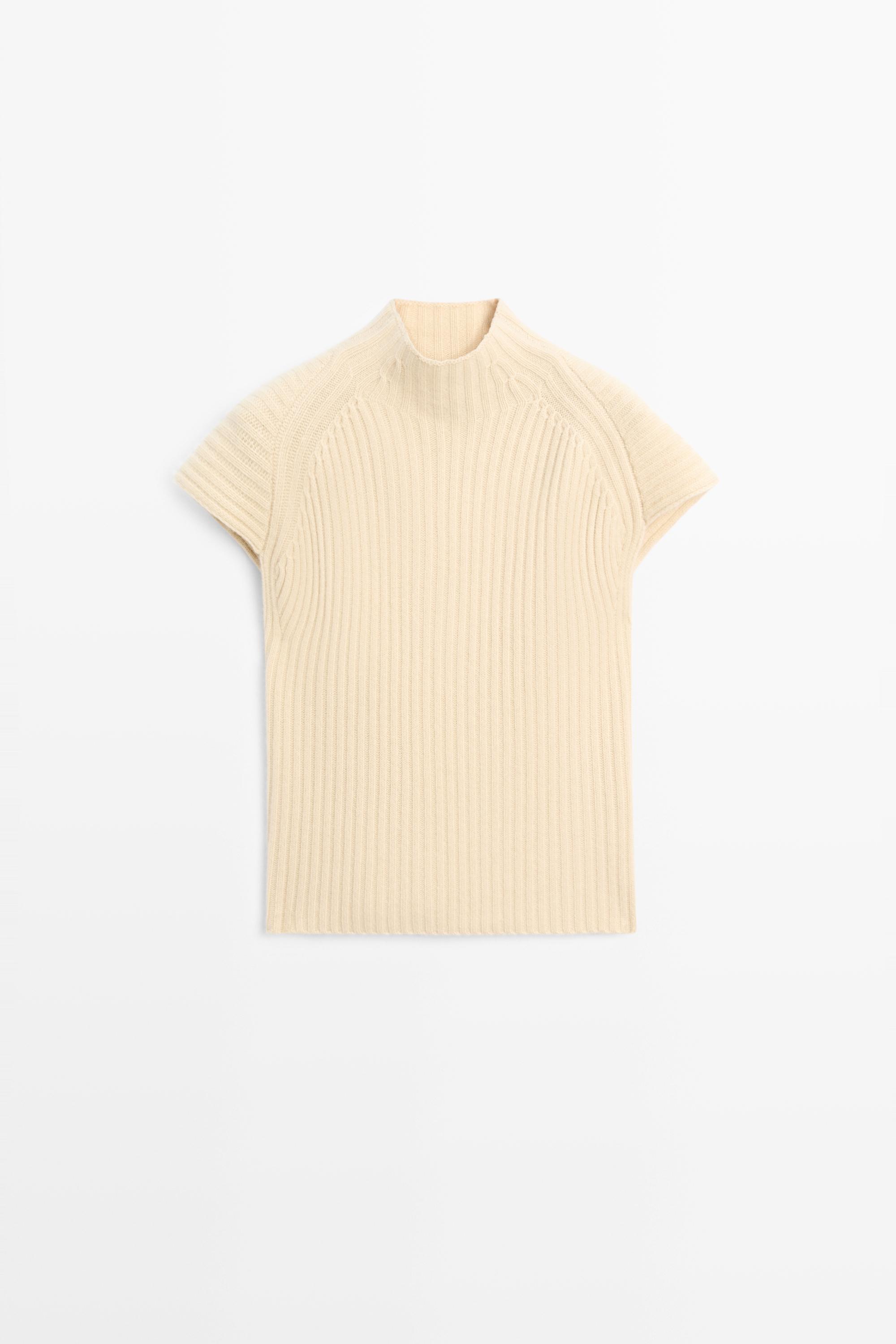 100% cashmere ribbed knit vest