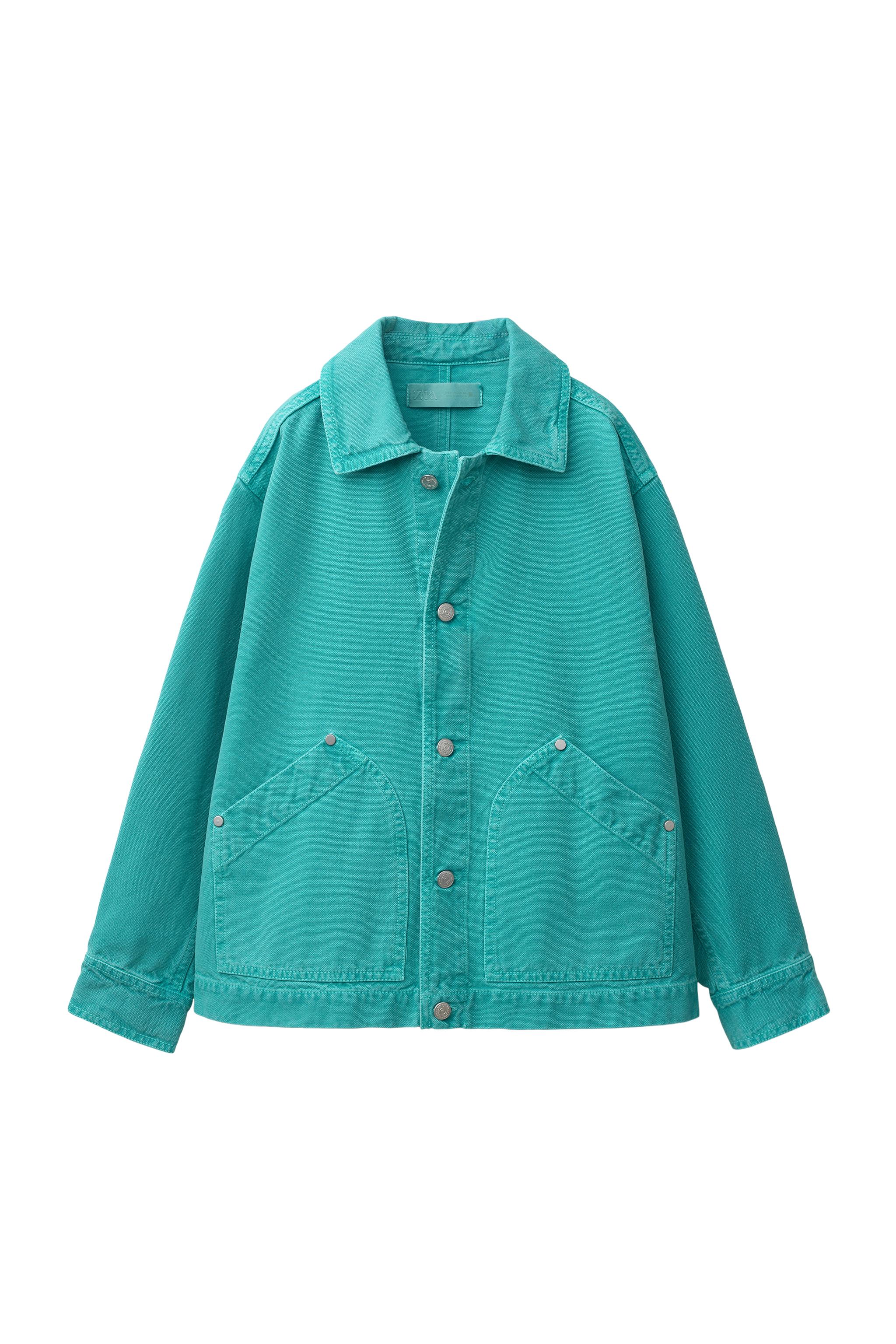 DENIM OVERSHIRT - Turquoise | ZARA United States