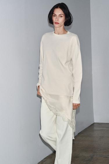 ФУТБОЛКА С ДЛИННЫМИ РУКАВАМИ — РЫЖЕВАТО-КОРИЧНЕВЫЙ от Zara — изображение 0