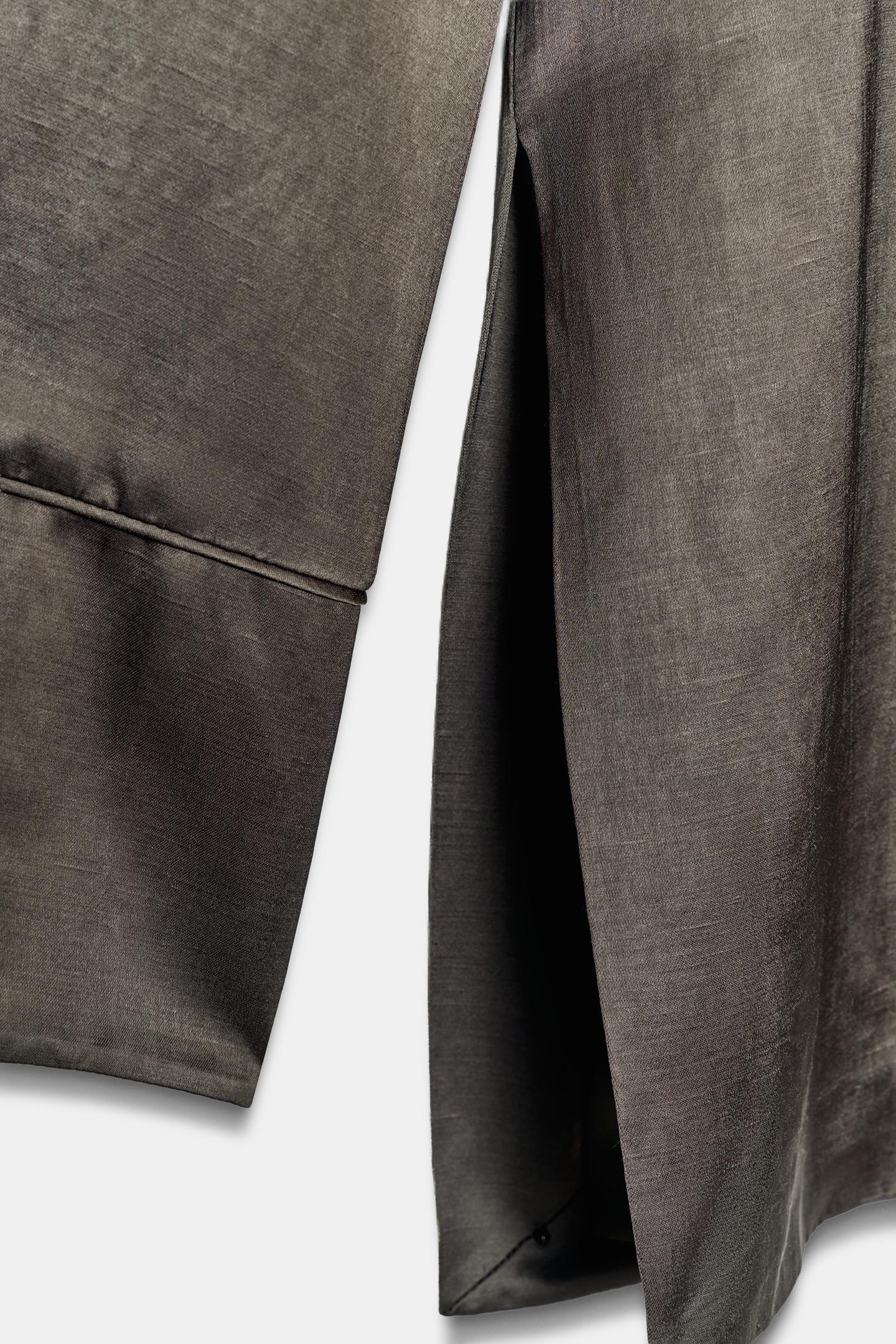 Женская куртка Zara ZW Collection Satin-Finish, цвет: Серый — фото 7