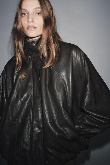 БОМБЕР ЗІ ШТУЧНОЇ ШКІРИ ZW COLLECTION - Кротово-сірий Zara
