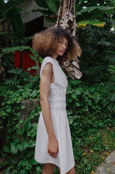 POPLIN COMBINATION DRESS - White by Zara - Image 4