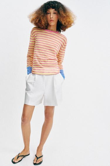 JERSEY FINO RAYAS - Rosa pastel de Zara