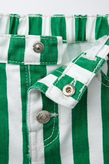 STRIPED DENIM BERMUDA SHORTS CASA LAWA © X ZARA KIDS - Green by Zara - Image 2