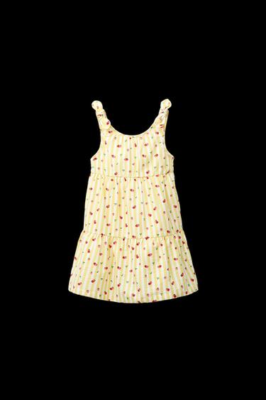 KLEID MIT ERDBEER-STREIFEN - Olivgrün von Zara - Bild 0