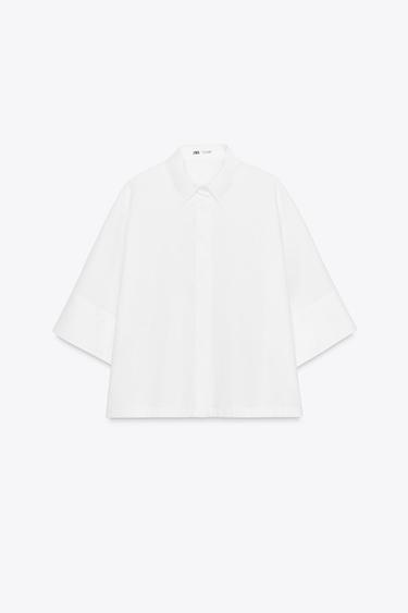 CAMISA POPELÍN ZW COLLECTION - Blanco de Zara