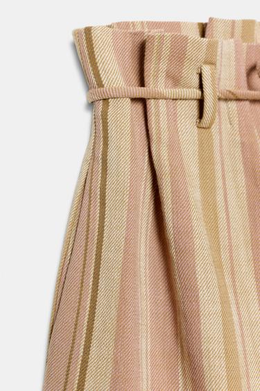 ZW COLLECTION STRIPED BERMUDA SHORTS WITH BELT - Pink marl by Zara - Image 7