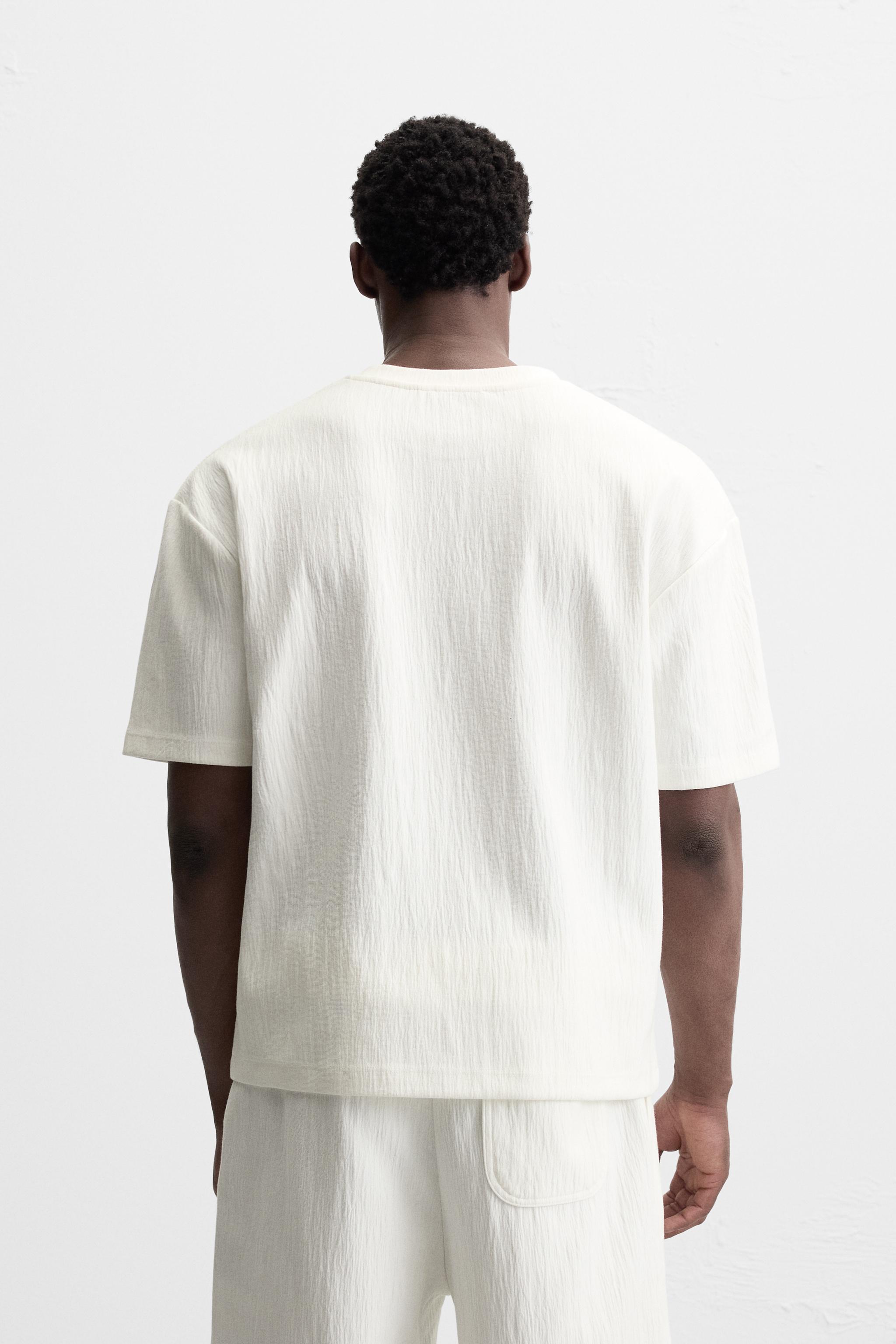 ZARA - UN3D カットソー RELAXED FIT STRUCTURED T-SHIRT - Black | ZARA United States
