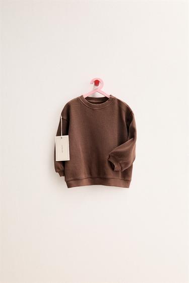 ZARA TIMELESS - WAFFLE-SWEATSHIRT - Braun von Zara